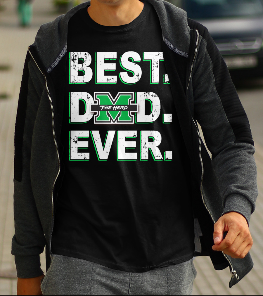 Best Dad Ever Marshall Thundering Herd M The Herd T-Shirt