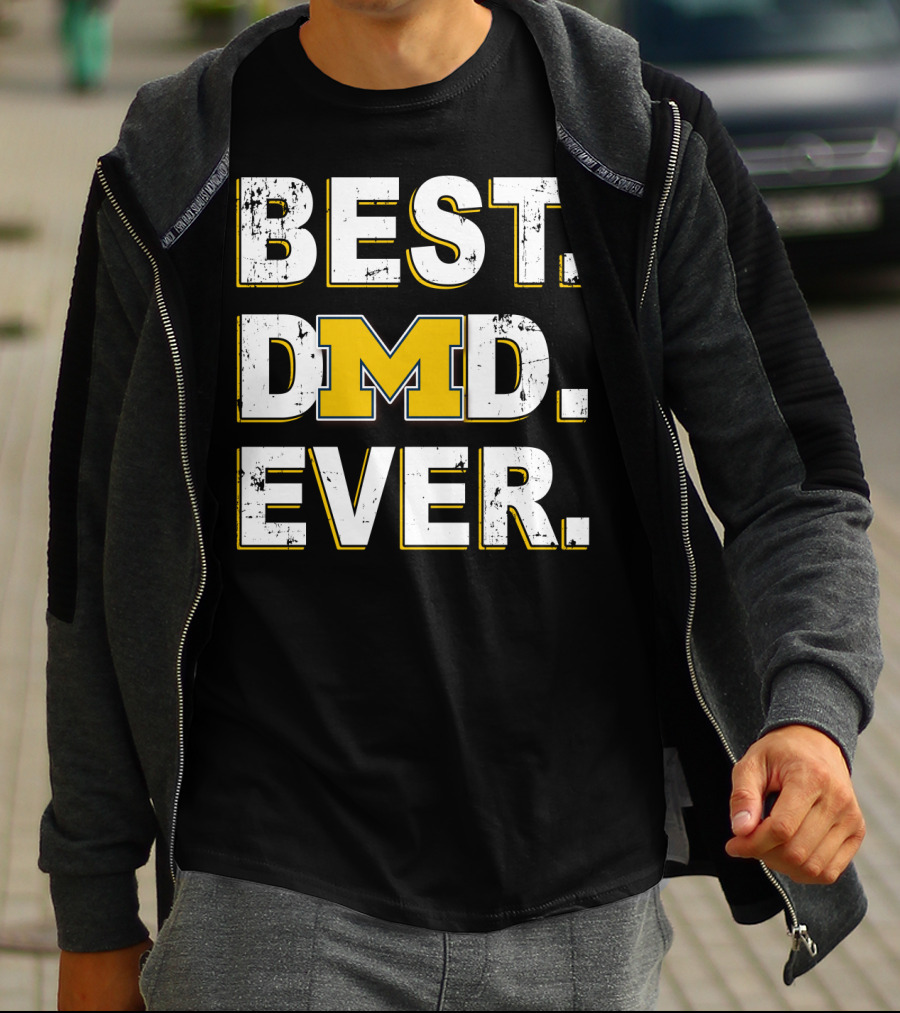 Best Dad Ever Michigan M Logo Wolverines T-Shirt