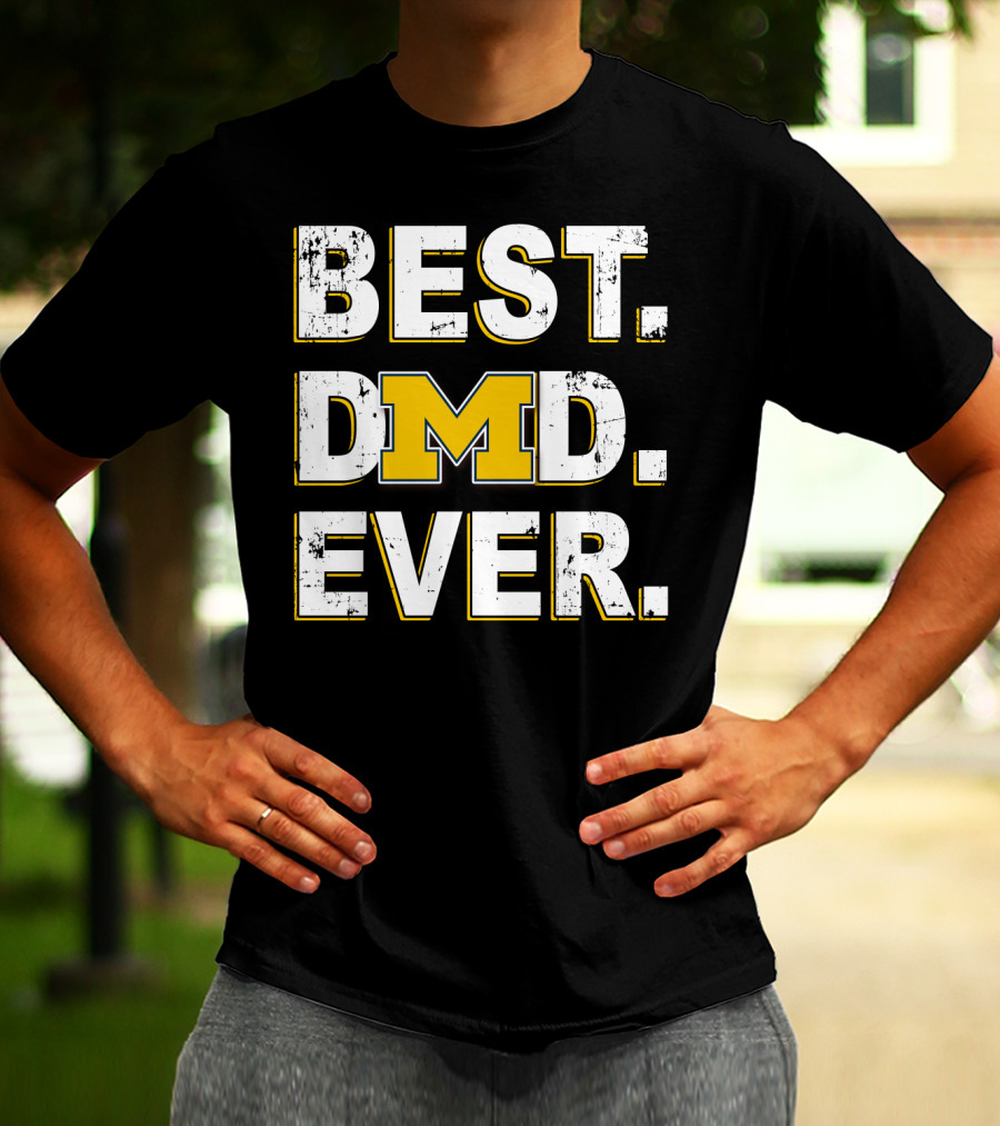Best Dad Ever Michigan M Logo Wolverines T-Shirt