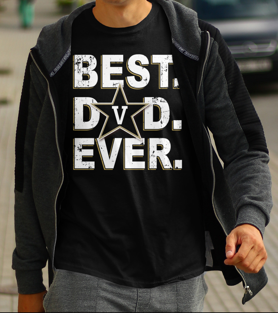 Best Dad Ever Vanderbilt Commodores Star T-Shirt
