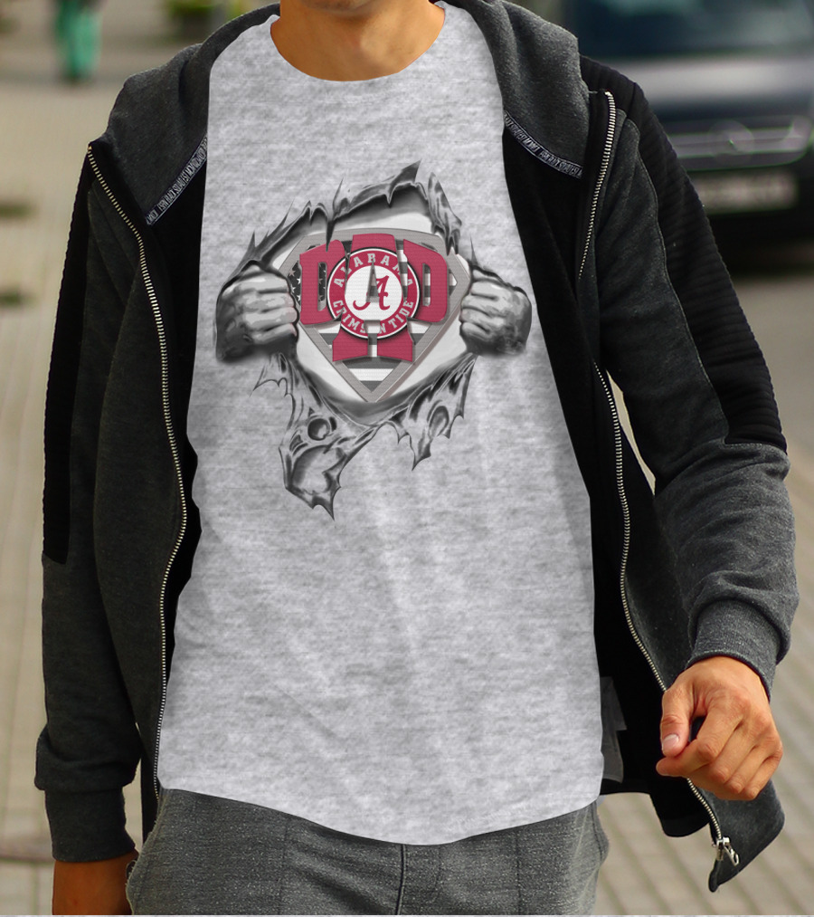 Superdad Alabama Crimson Tide Logo With Shield T-Shirt