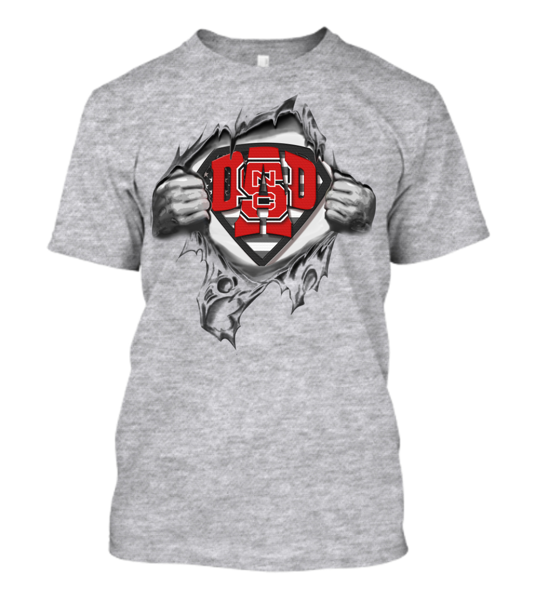 SUPERDAD NC STATE LOGO TORN OPEN T-Shirt