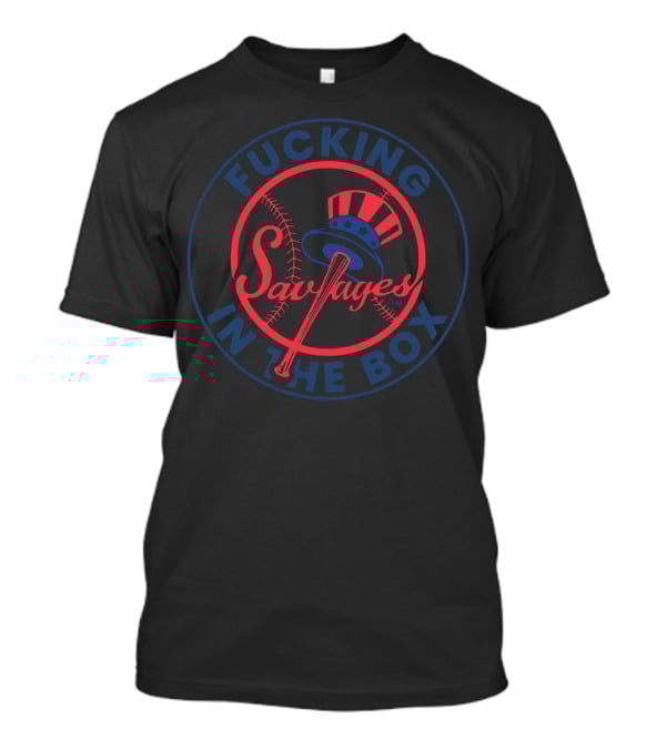 Yankees Savages Red And Blue Baseball Bat T-Shirt