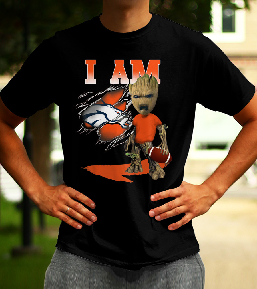 I Am Groot Denver Broncos Football T-Shirt