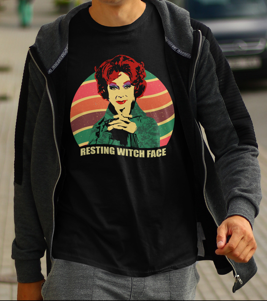 Agnes Moorehead Bewitched Colorful Retro Resting Witch Face T-Shirt