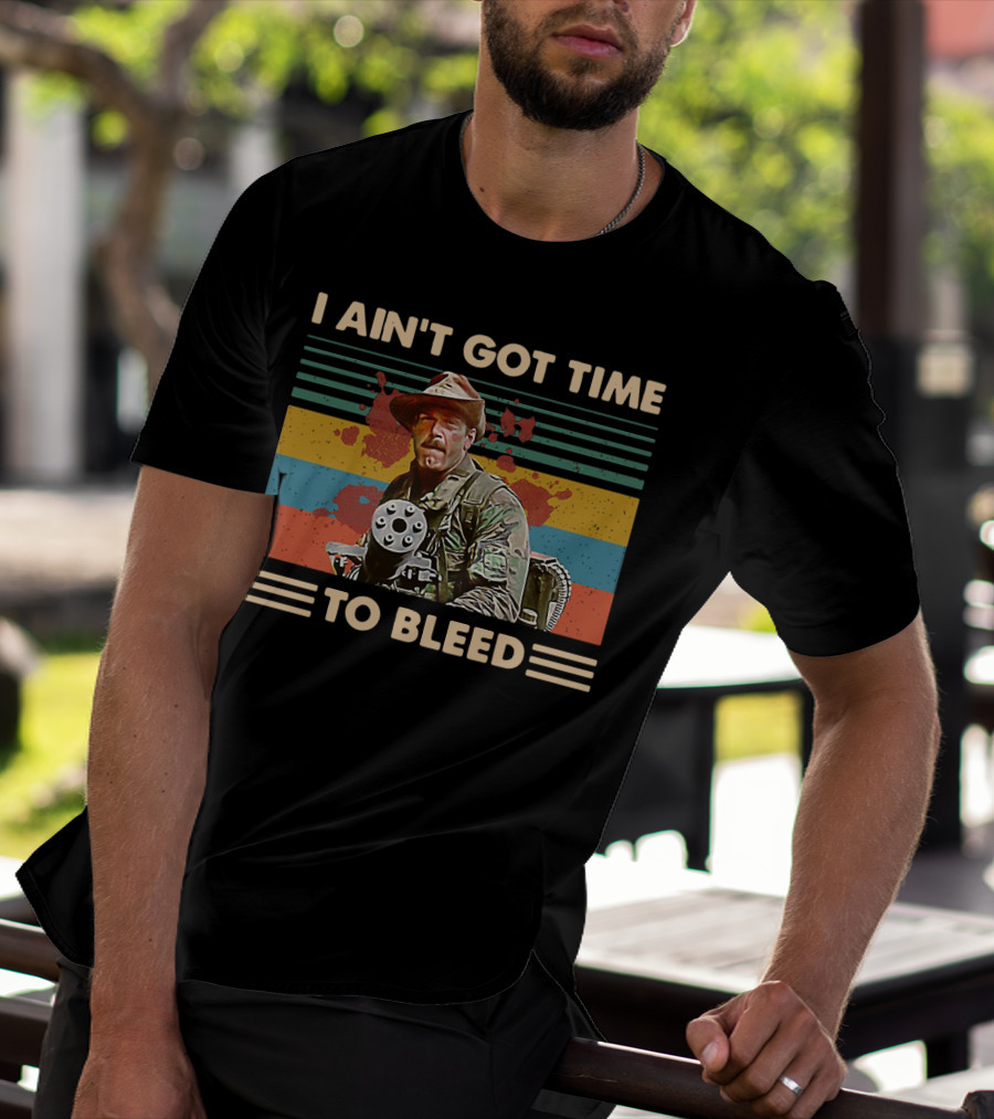 Blain Predator I Ain’t Got Time To Bleed Vintage Camo Gunner T-Shirt
