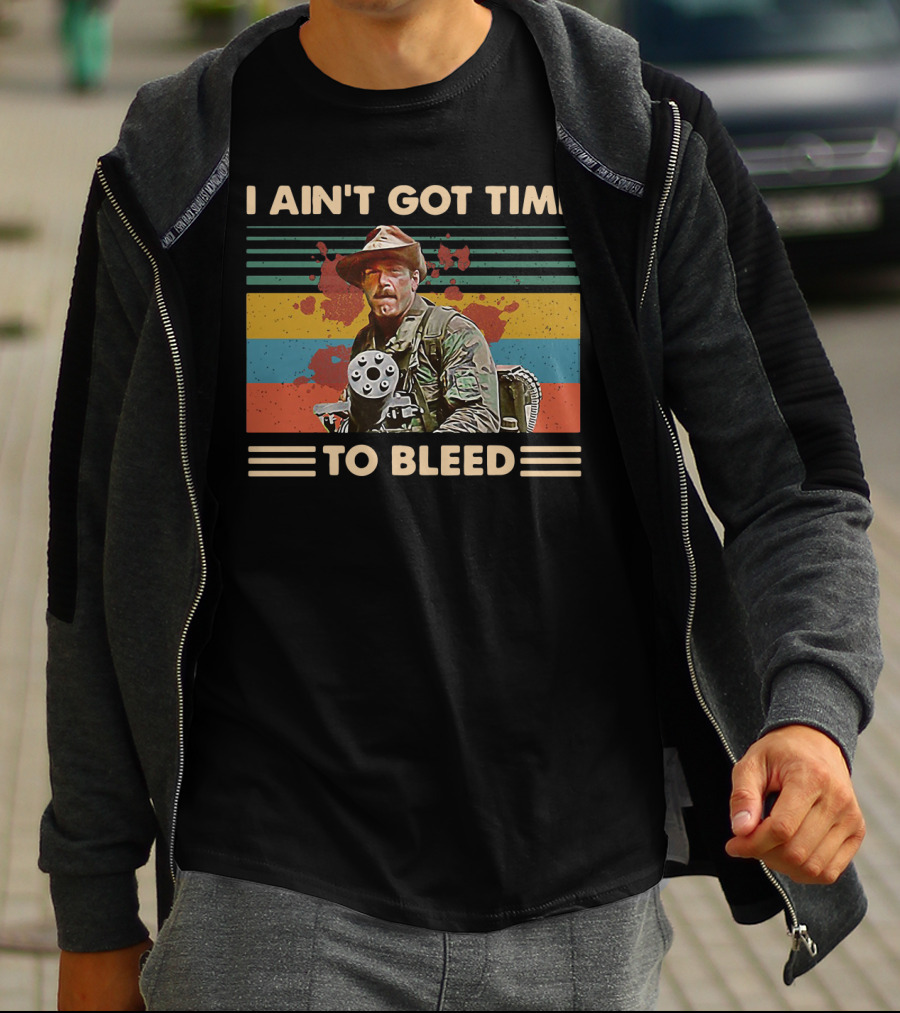 Blain Predator I Ain’t Got Time To Bleed Vintage Camo Gunner T-Shirt