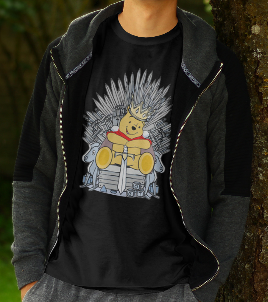 Game Of Thrones Pooh Bear King On Iron Throne Crossover T-Shirt