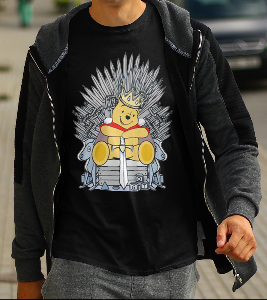 Game Of Thrones Pooh Bear King On Iron Throne Crossover T-Shirt
