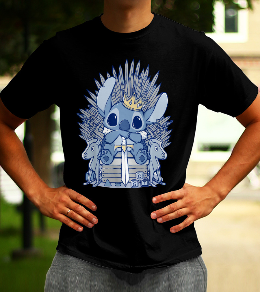 Stitch Iron Throne Crown Sword Game Of Thrones Style T-Shirt