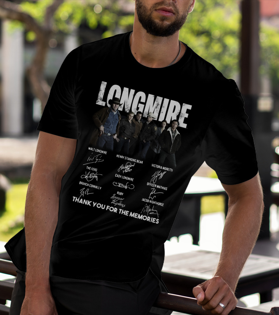 Longmire Characters Signatures Thank You For The Memories T-Shirt