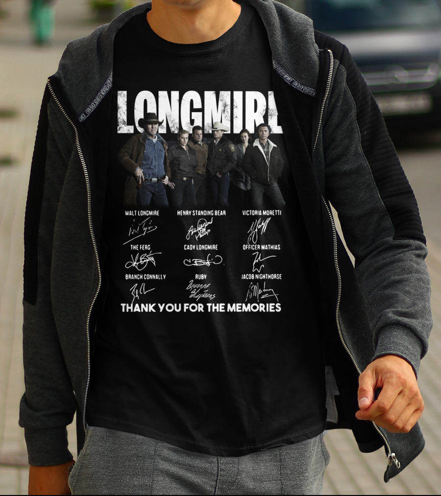 Longmire Characters Signatures Thank You For The Memories T-Shirt