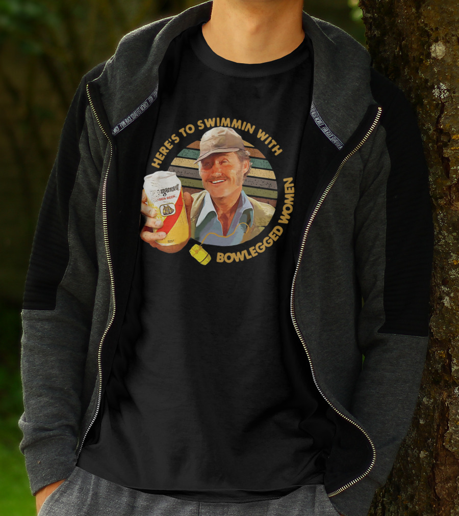 Quint Jaws Here’s To Swimmin With Bowlegged Women Vintage Beer Scene T-Shirt