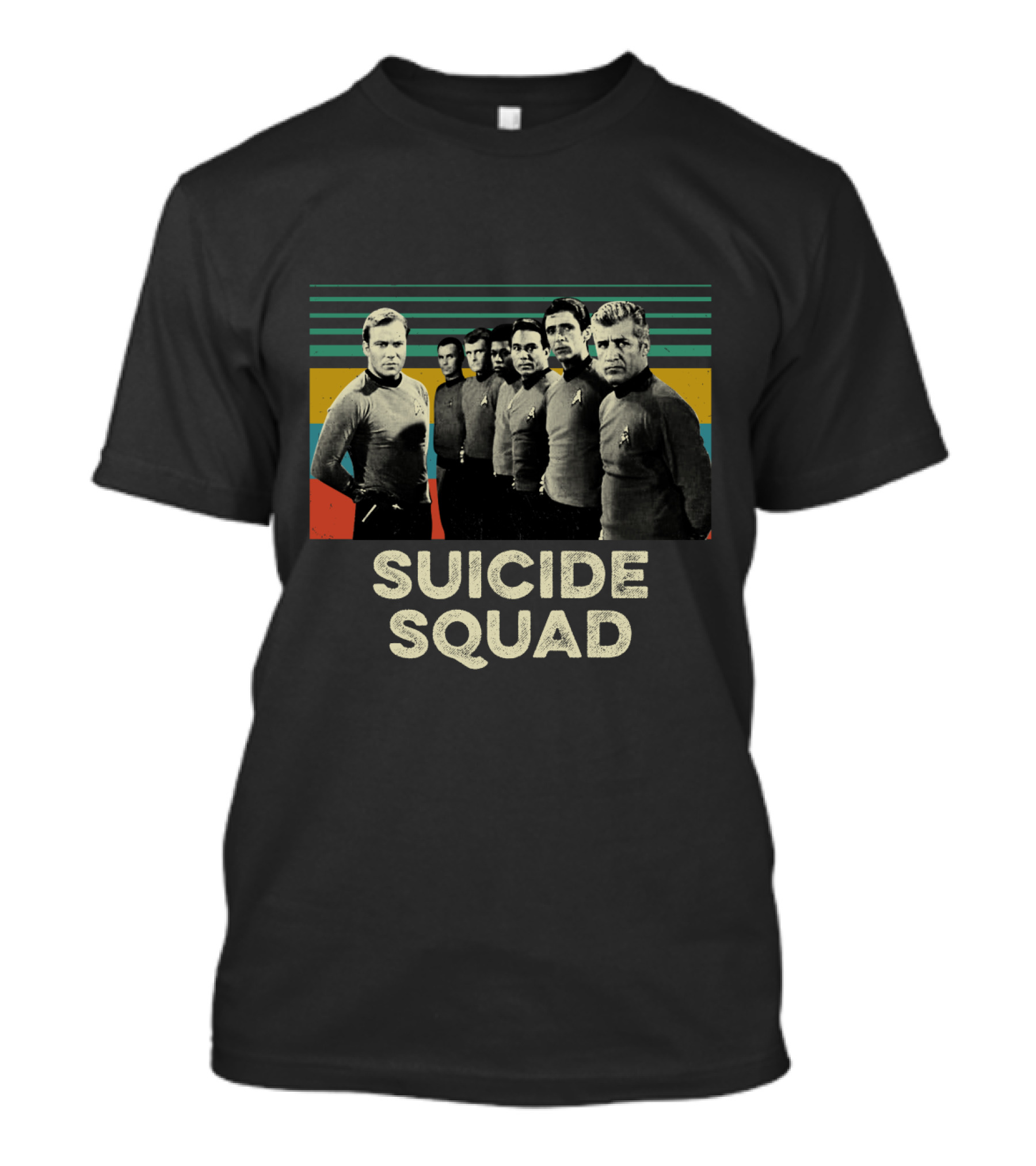 Suicide Squad Star Trek Crew Retro Stripes T-Shirt
