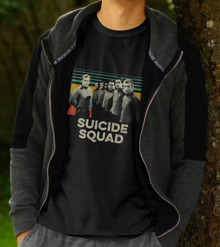 Suicide Squad Star Trek Crew Retro Stripes T-Shirt