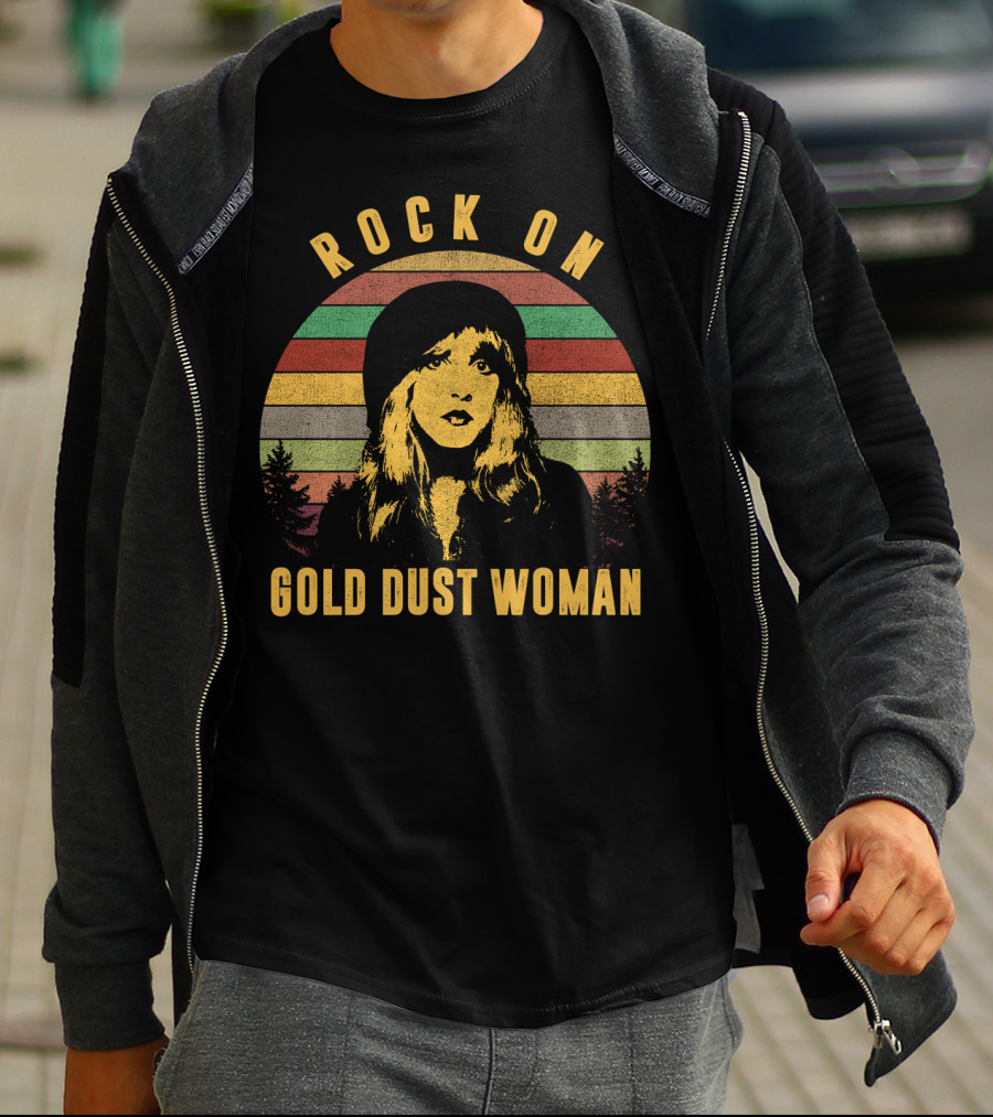 Rock On Gold Dust Woman Vintage Stripes Forest T-Shirt