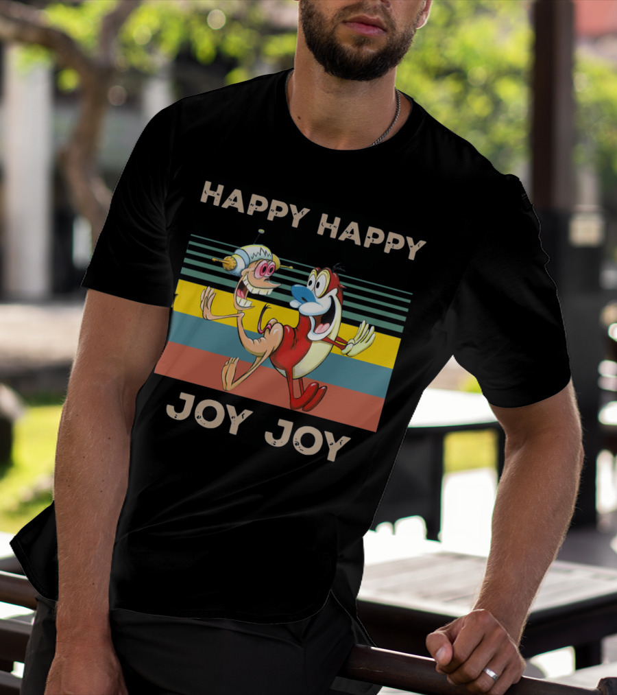 Ren And Stimpy Happy Happy Joy Joy Mighty Fine Stripede T-Shirt