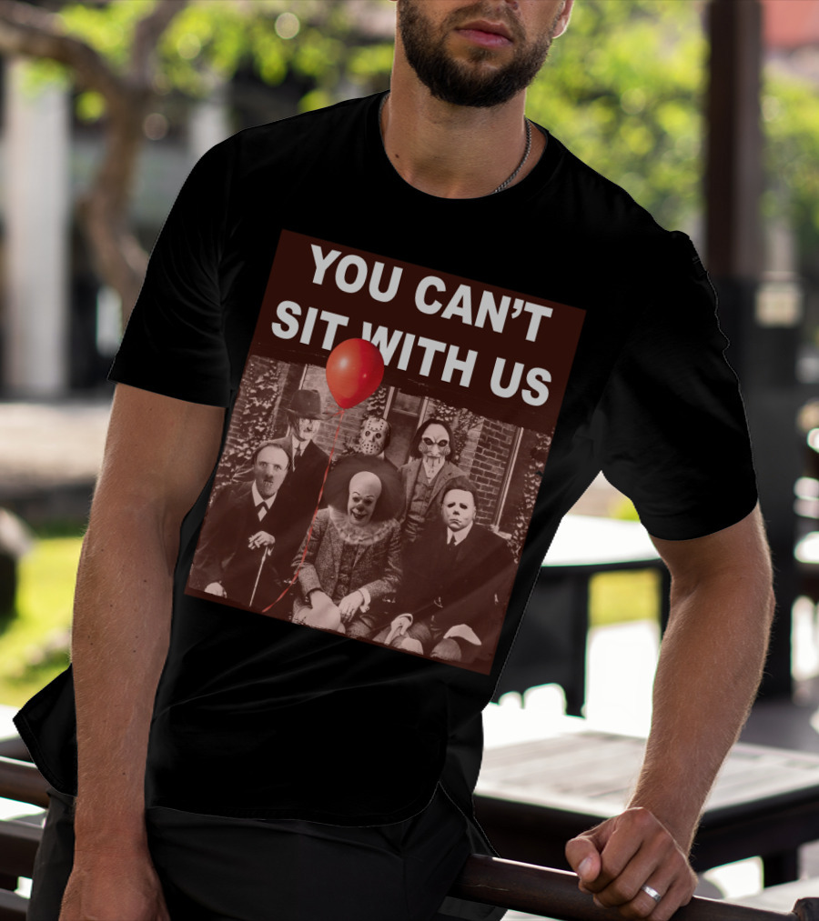 You Can't Sit With Us Horror Icons Red Balloon Halloween Psychoanalysis T-Shirt