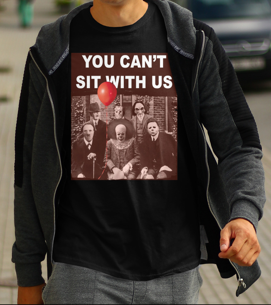 You Can't Sit With Us Horror Icons Red Balloon Halloween Psychoanalysis T-Shirt