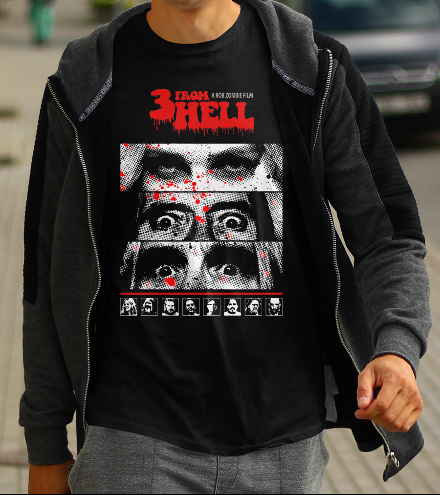 From Hell A Rob Zombie Film Bloody Faces And Cast Photography T-Shirt