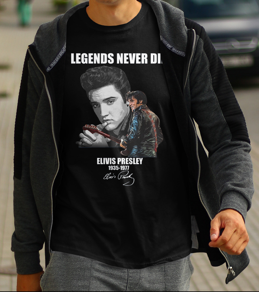 Legends Never Die Elvis Presley 1935-1977 Signature T-Shirt