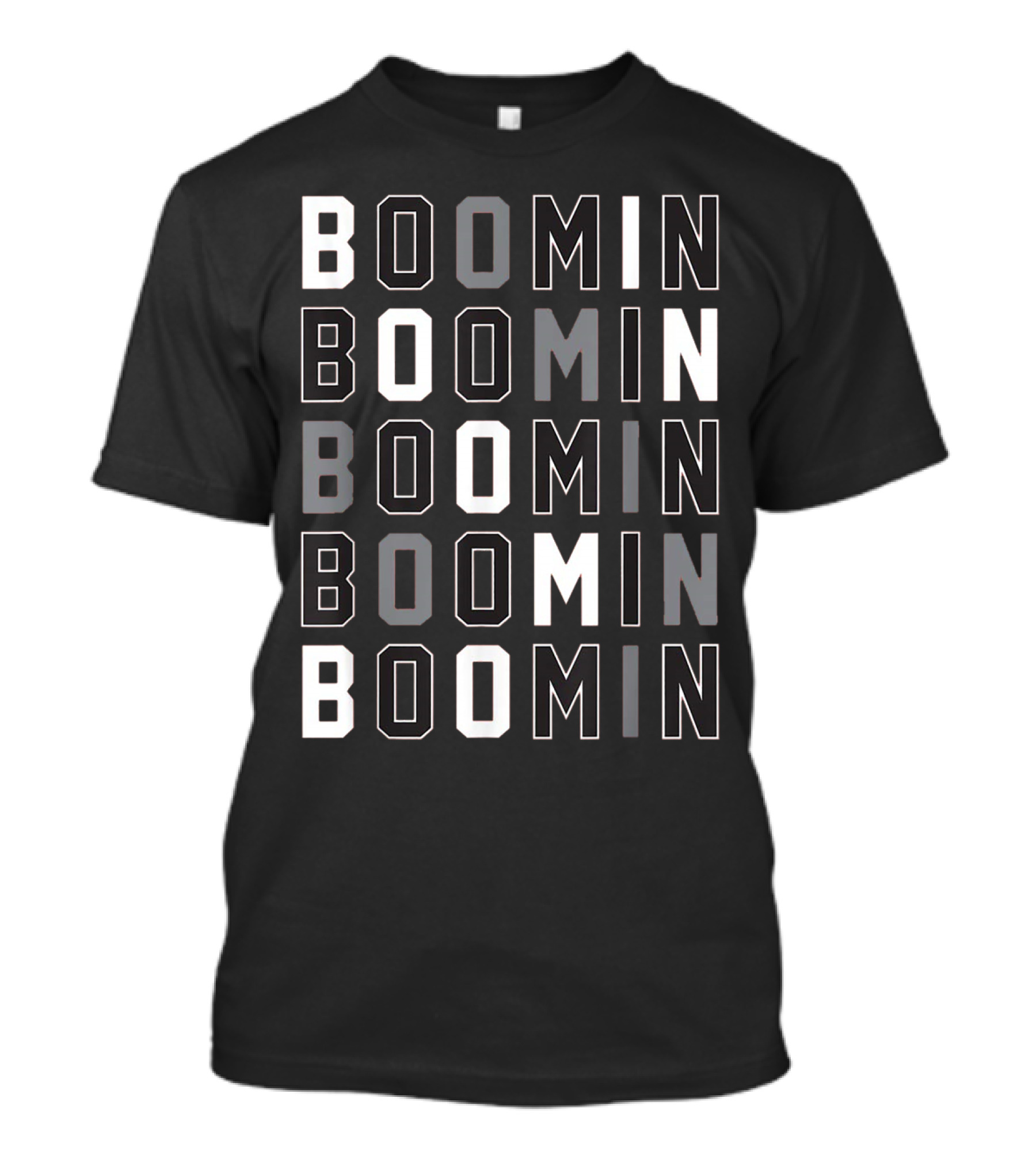 Boomin AB Black Silver Football Graphic Repetition T-Shirt