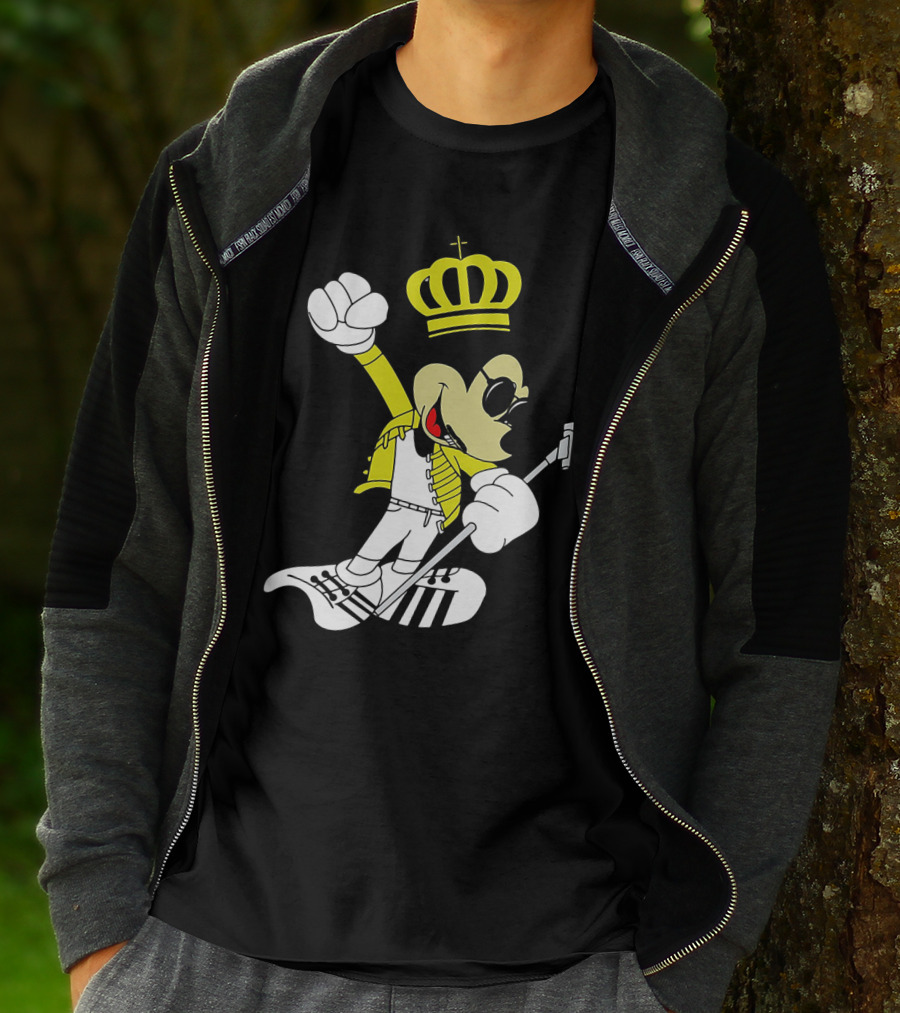 Freddie Mercury Mickey Mouse Crown Pose With Microphone T-Shirt