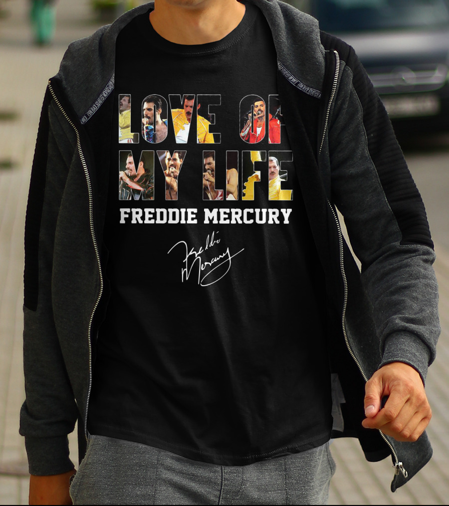 Love Of My Life Freddie Mercury Signature Concert Photos Compilation T-Shirt