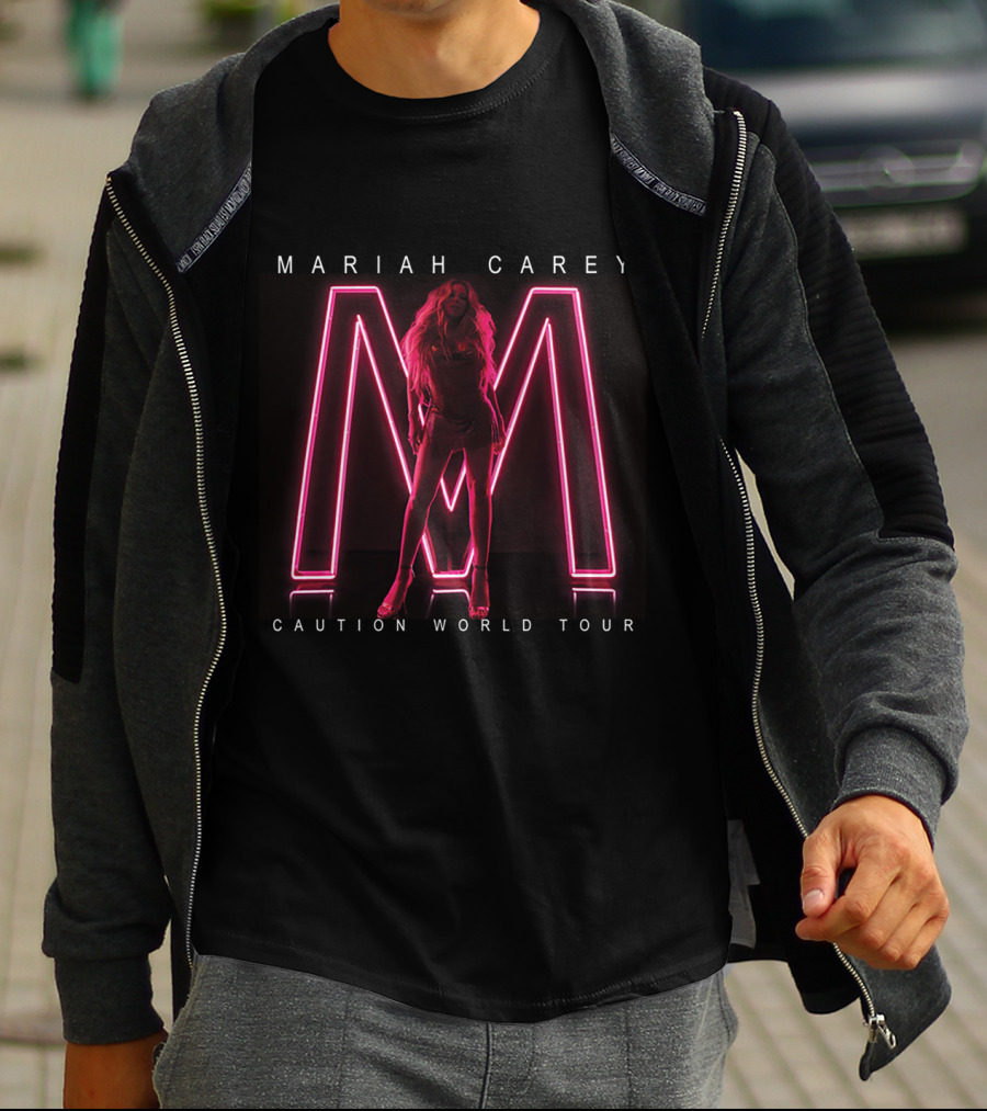 Mariah Carey Neon M Silhouette Caution World Tour T-Shirt