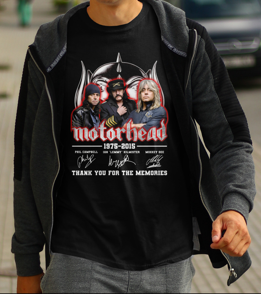 Motorhead 1975-2015 Thank You For The Memories Phil Campbell Ian 'Lemmy' Kilmister Mikkey Dee T-Shirt