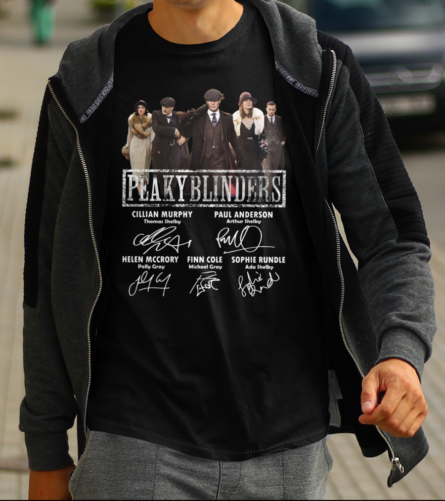 Peaky Blinders Cast Signatures Cillian Murphy Paul Anderson Helen McCrory Finn Cole Sophie Rundle T-Shirt