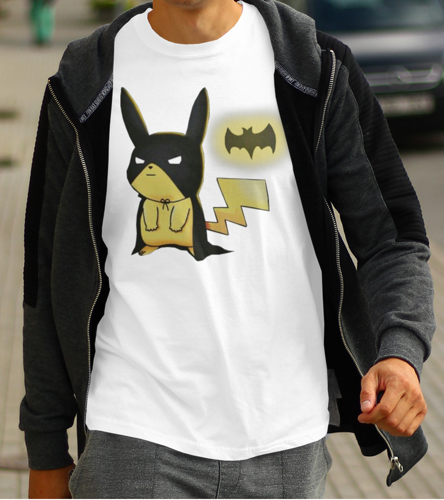 Pikachu Batman Crossover With Iconic Bat T-Shirt