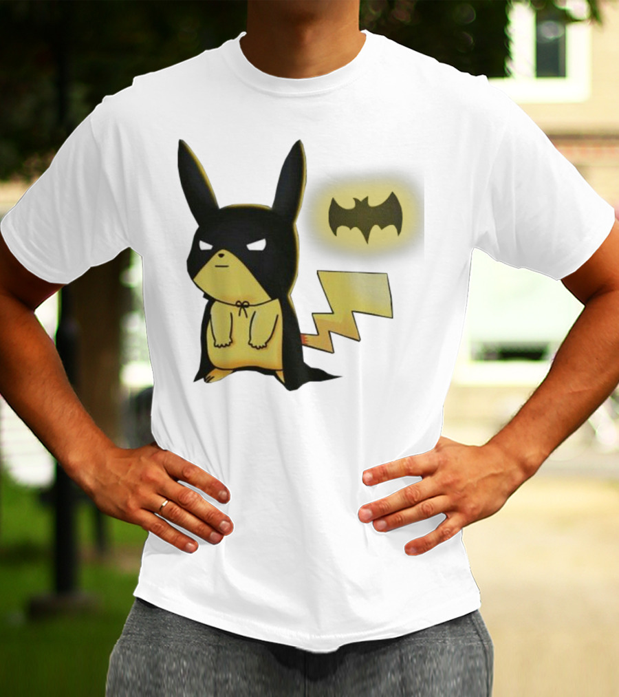 Pikachu Batman Crossover With Iconic Bat T-Shirt