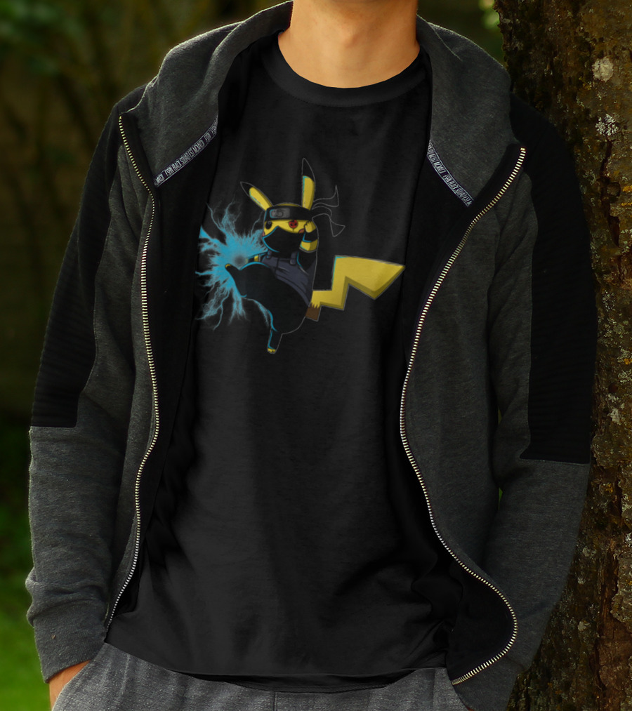 Pikachu Naruto Crossover Ninja Thunderbolt T-Shirt