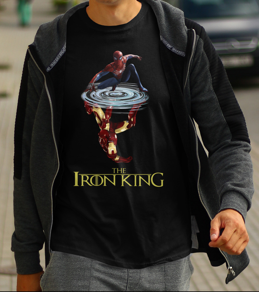 Spider Man Reflection Iron Man The Iron King T-Shirt