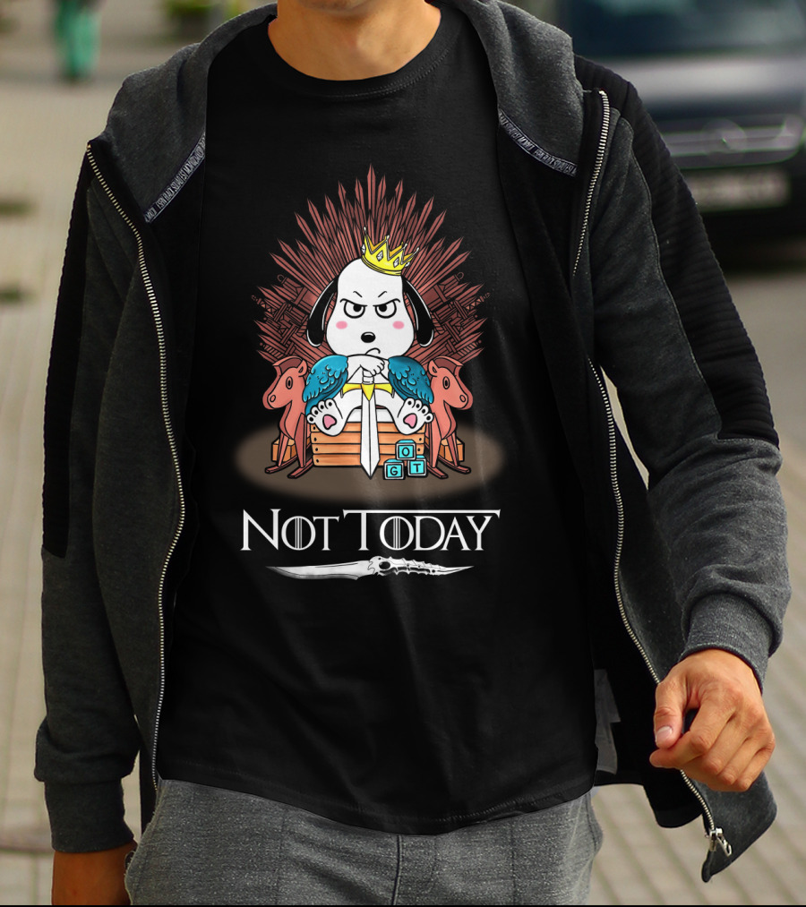 Snoopy On Iron Throne Not Today Game Of Thrones Mashup T-Shirt