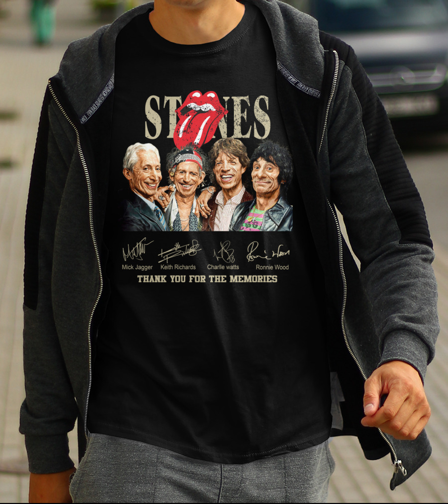 Stones Thank You For The Memories Mick Jagger Keith Richards Charlie Watts Ronnie Wood T-Shirt