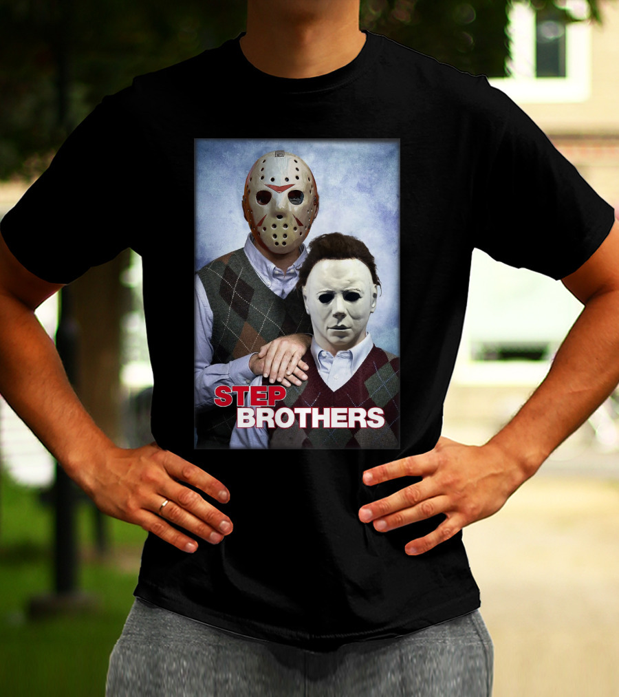 Step Brothers Jason Voorhees Michael Myers Comedy Horror Crossover T-Shirt