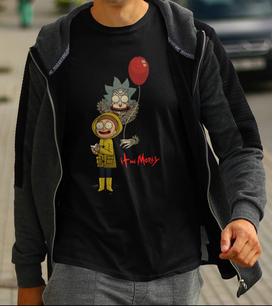 Rick And Morty It Clown Red Balloon Yellow Raincoat T-Shirt