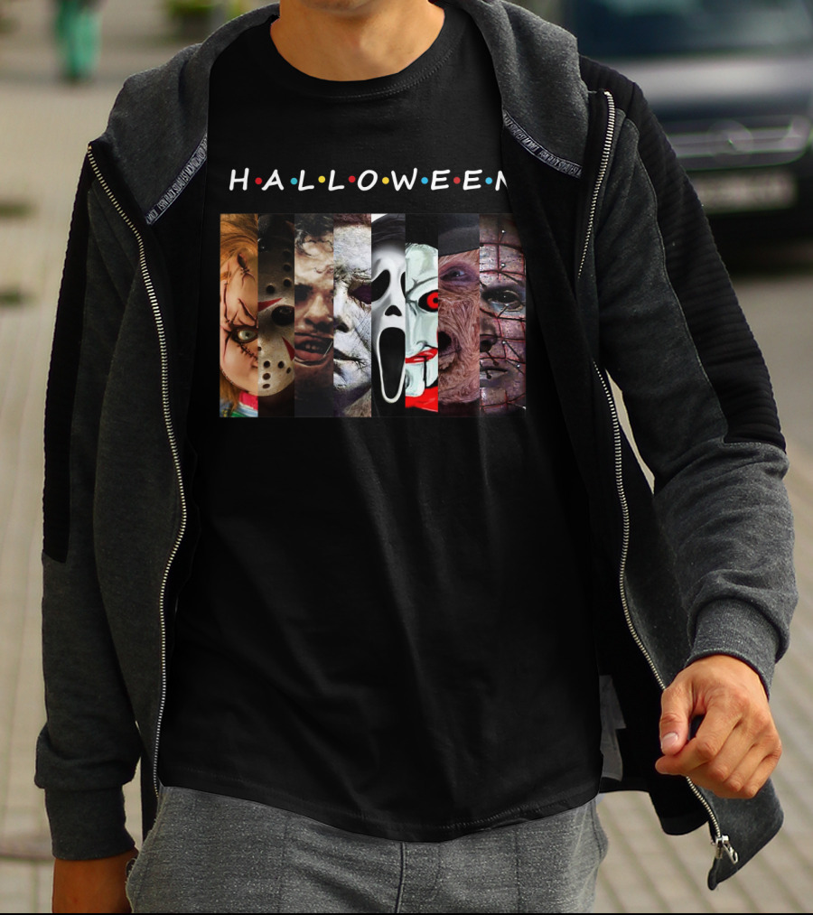 Halloween Horror Icons Faces T-Shirt