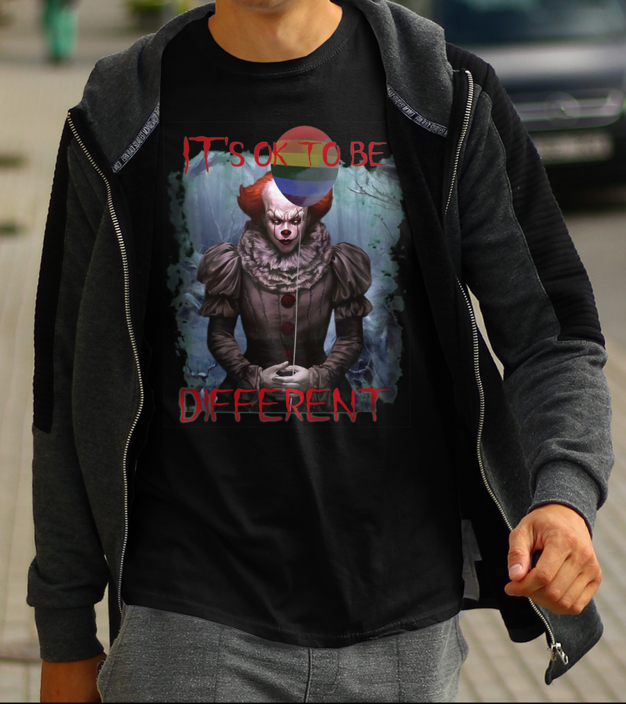 Pennywise It It's Ok To Be Different Lgbt Balloon T-Shirt