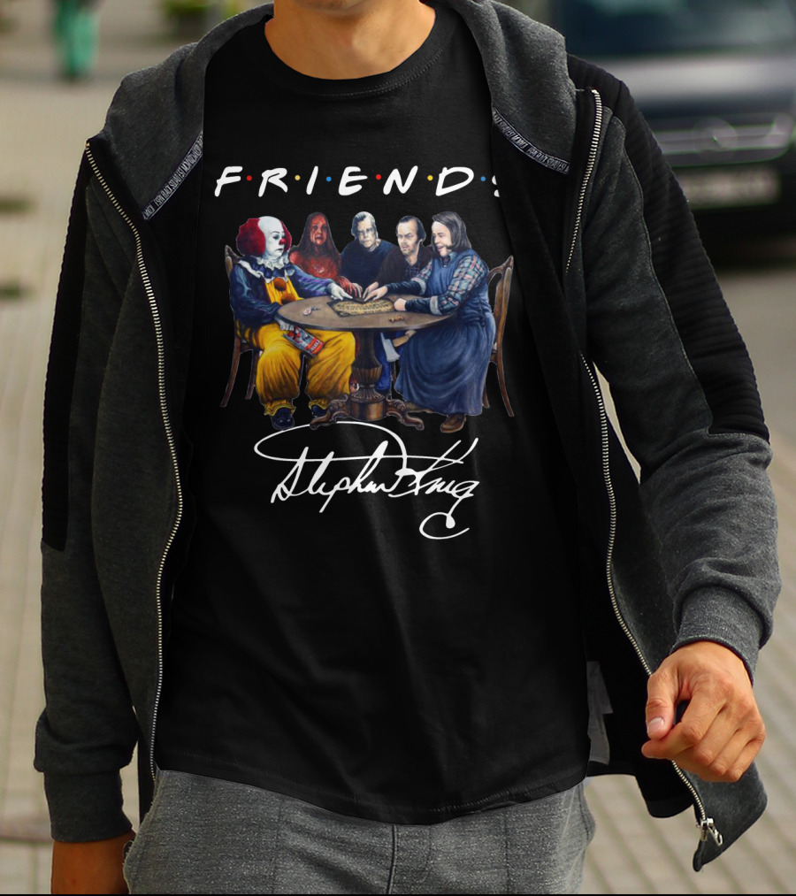 Stephen King Horror Characters Friends Sitting At Table Playing Ouija T-Shirt