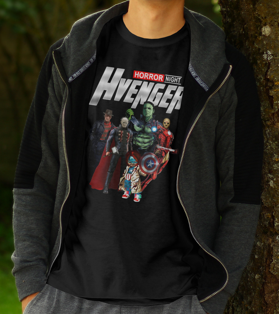 Horror Night Hvenger Avenger Crossover Villains Assemble T-Shirt