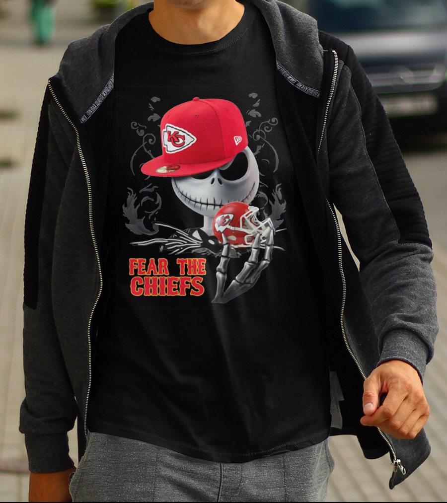 Jack Skellington Fear The Chiefs Kansas City Football T-Shirt
