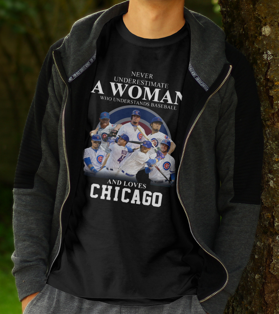 Never Underestimate A Woman Who Understands Baseball And Loves Chicago Cubs Players T-Shirt