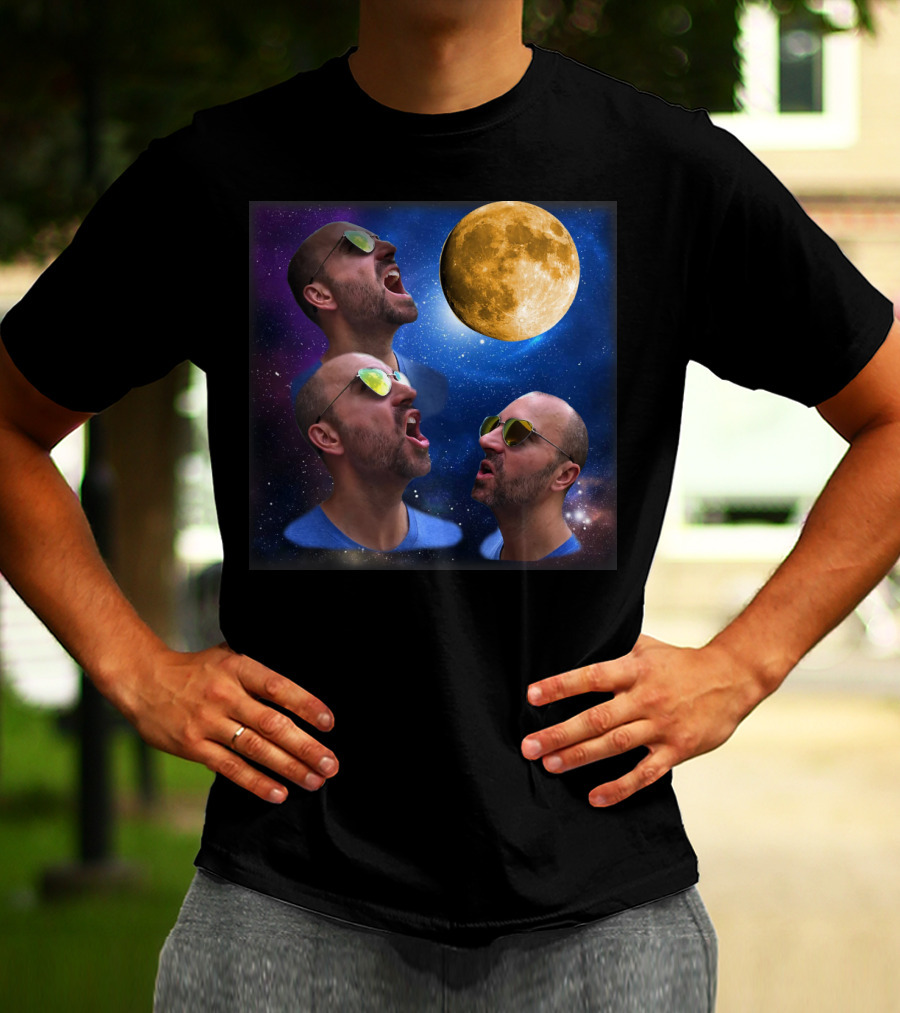 Zach Call Moon Space Night Sunglasses Trio T-Shirt