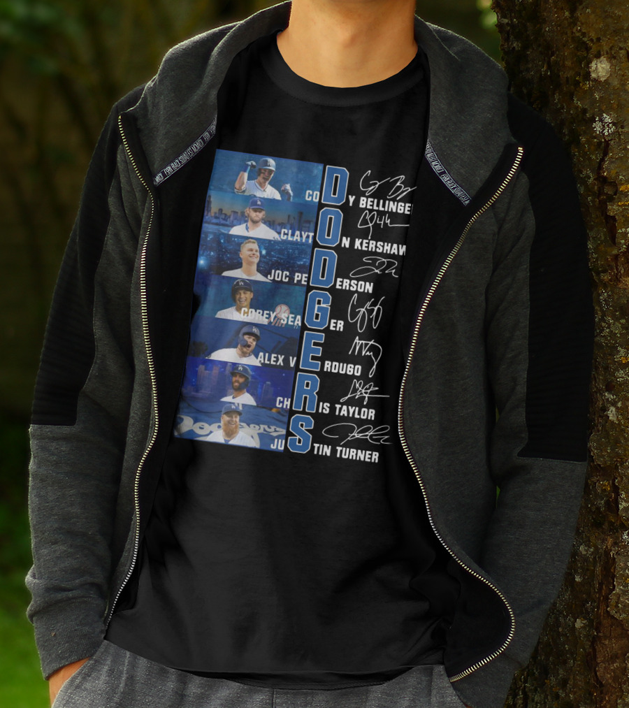 Dodgers Cody Bellinger Clayton Kershaw Joc Pederson Corey Seager Alex Verdugo Chris Taylor Justin Turner T-Shirt