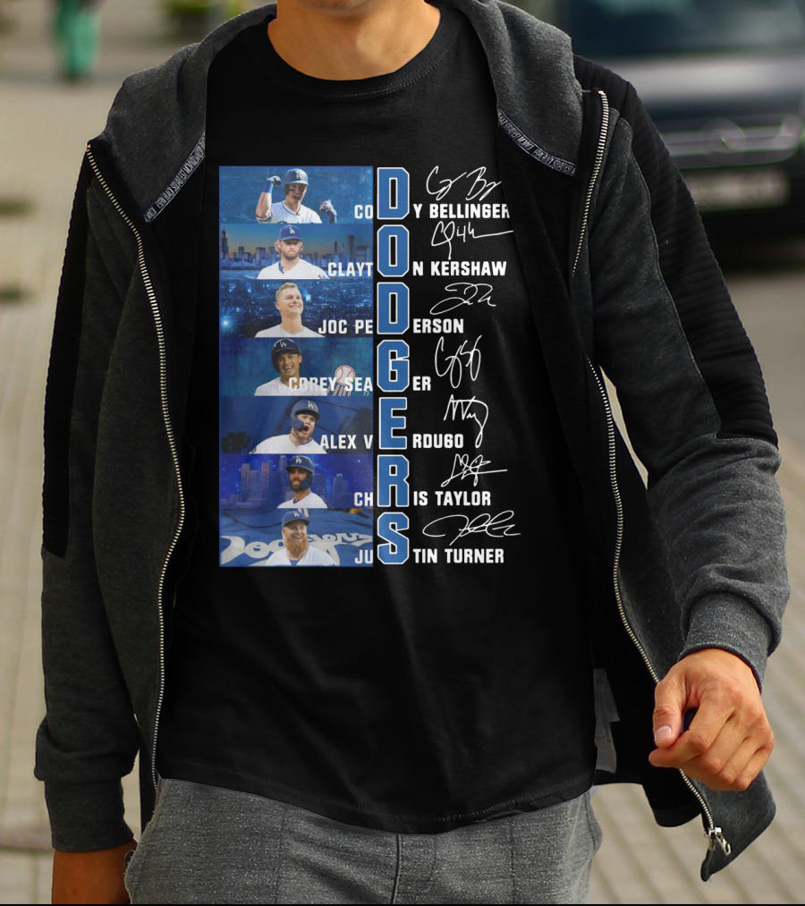 Dodgers Cody Bellinger Clayton Kershaw Joc Pederson Corey Seager Alex Verdugo Chris Taylor Justin Turner T-Shirt