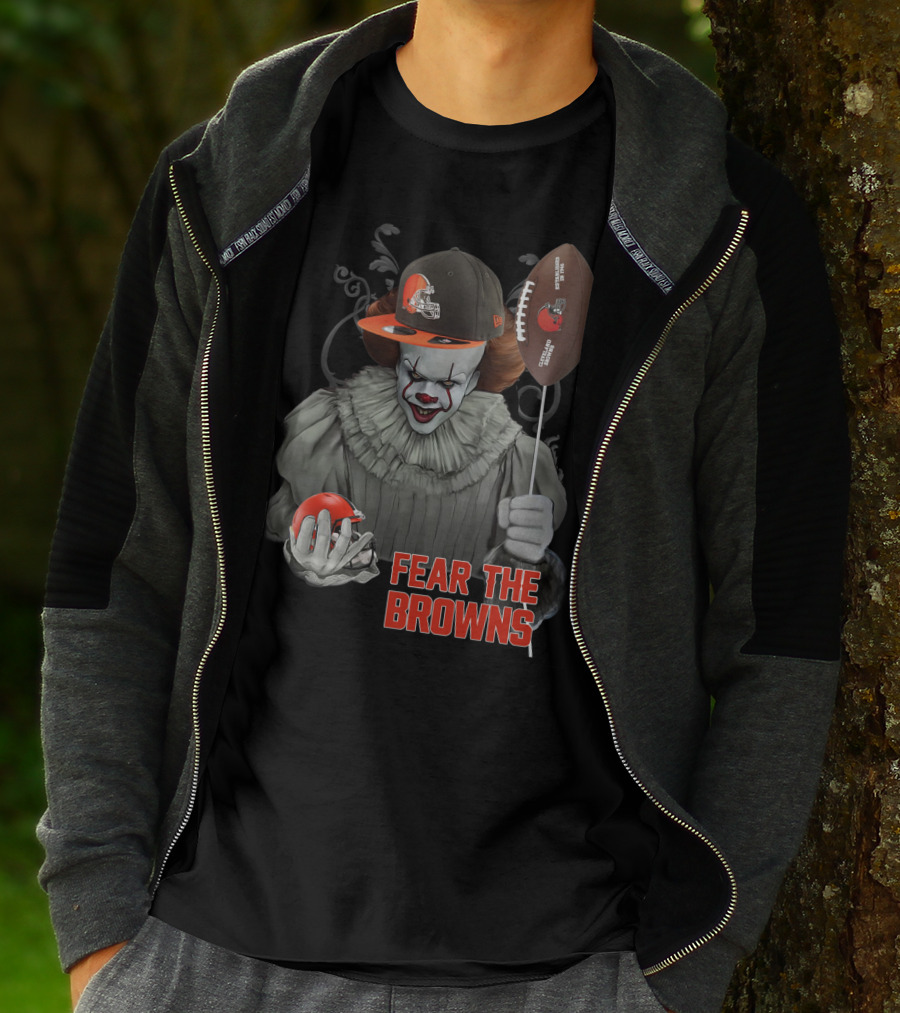 Pennywise Fear The Browns With Football And Cap T-Shirt
