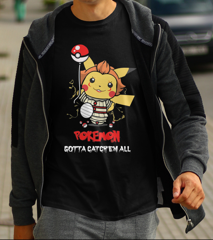 Pokemon Pikachu Pennywise Gotta Catch'em All T-Shirt